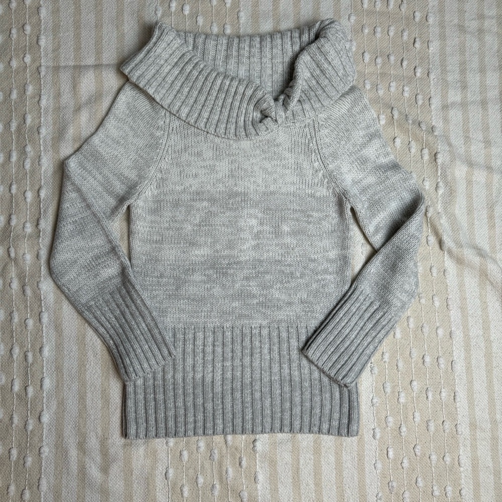 White House black market gray ombré cowl neck knit sweater size medium
